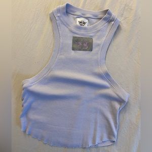 Boys lie purple tank